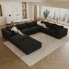157.6" Corduroy Cloud Feather-filled U-Shaped Sectional Sofa with Deep Seat, Double-Layer Design, Removable Cushions, No Assembly, and DIY Combination - 2 of 4