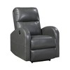 Faux Leather Power Recliner Chair 1pc, Modern Contemporary, Solid Wood Frame, One-Touch Adjustable Power Motion - 3 of 4