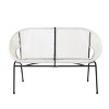 Modern Outdoor Wicker Loveseat with Durable Metal Legs, All-Weather 2-Seat Patio Sofa for Porch, Garden, or Backyard-The Pop Home - 4 of 4