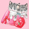 Girl's Lost Gods Kitties Heart Shape Box T-Shirt - 2 of 4