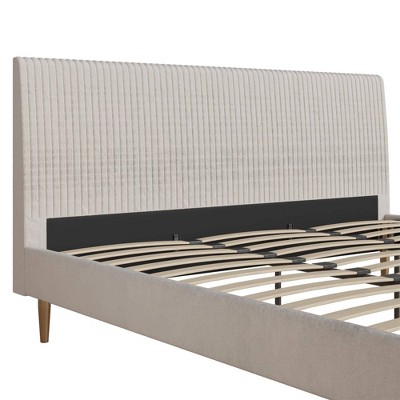 Ivory Velvet King Upholstered Bed with Tufted Headboard