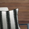 Outdoor Decor by Commonwealth Printed Stripe Outdoor Pillow Cover 18" x 18" Black (Cover Only) - 3 of 4