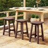 WestinTrends Malibu 24" All Weather Hdpe Outdoor Patio Square Backless Counter Stool (Set of 3) - 2 of 4
