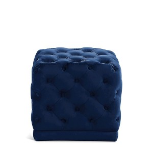 Meridian Furniture,Stella Velvet Ottoman/Stool - 1 of 4