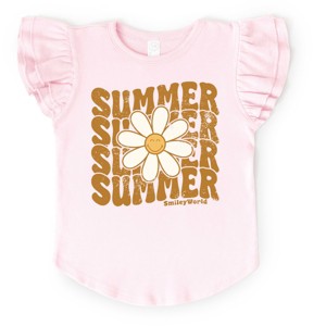 The Juniper Shop SmileyWorld Summer Wave Stacked Flutter Sleeve Tee - 1 of 4
