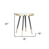 HomeRoots 20" Gold and Black Mirrored Glass and Iron Round End Table - 3 of 4