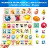 QUOKKA Wooden Puzzle Set with Rack for Toddlers 1 2 3 - Learning Alphabet, Numbers and Animals Toy Puzzles for Toddlers - 8XSET | 6XET - 3 of 4