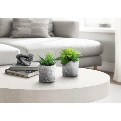 NicBex Artificial Plant 2PC, Fake Plants in Black Pots, Tabletop Faux Plants Indoor for Living Room/Office/Windowsill Decor