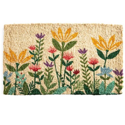 VivaTerra Wildflower Garden Natural Coir Doormat