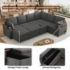109.9" U-Shaped Sectional Sofa with Pull-Out Bed, Storage, Cup Holders & USB Ports, Versatile Sleeper Couch for Living Room - ModernLuxe - 4 of 4