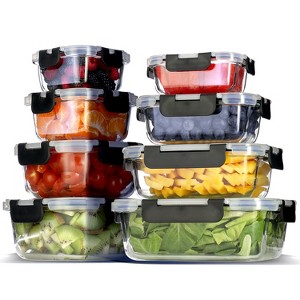 JoyTable Glass Food Storage Containers with Lids, Airtight Glass Meal Prep Containers, Reusable Glass Containers with Leakproof Snap Lock Lids - 1 of 4
