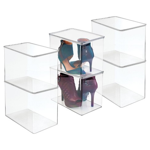 mDesign Stackable Closet Storage Bin Box with Lid, 7 High, 6 Pack - Clear,  6 - Kroger