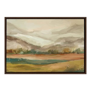 Kate & Laurel All Things Decor 23"x33" Sylvie Mountainscape Framed Canvas Wall Art by Annie Quigley - 1 of 4