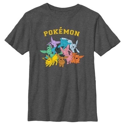Boy's Pokemon Eeveelutions T-shirt - Charcoal Heather - Medium : Target
