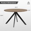 Infurnic Coffee Tables, Modern Dining Table with four sturdy table legs, Round Table for Kitchen or Living Room, Brown, 47.2"*47.2"*29.5" - 4 of 4
