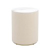 Sapphtopaz Round Night Stand with 3 Drawers Upholstered Bedside Table with Metal Handles, Marbling Stickers Top Nightstand for Bedroom - 4 of 4