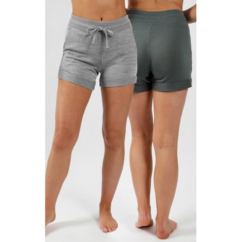 90 Degree by Reflex - Women's Soft Comfy Lounge Shorts with Pockets -  Heather Grey - X Small - Heather Grey, X Small