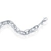 Bella Silver Sterling Silver Lined Marquise Shaped Multi-Linked Bracelet, MADE IN ITALY - Silver - 8+1 Inch - 2 of 4