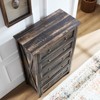 FONTOI Dressers, Tall Dressers with Wood Top and 5 Drawers, Dressers Organizer for Bedroom Entryway Hallway, Brown, 31.3"*48"*15.75" - 3 of 4