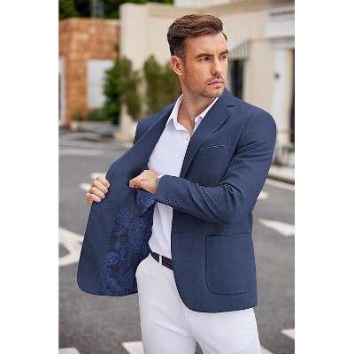 COOFANDY Men's Casual Blazer Two Button Sport Coats Lightweight Printed Lining Suit Jacket BLACK M — фото 3