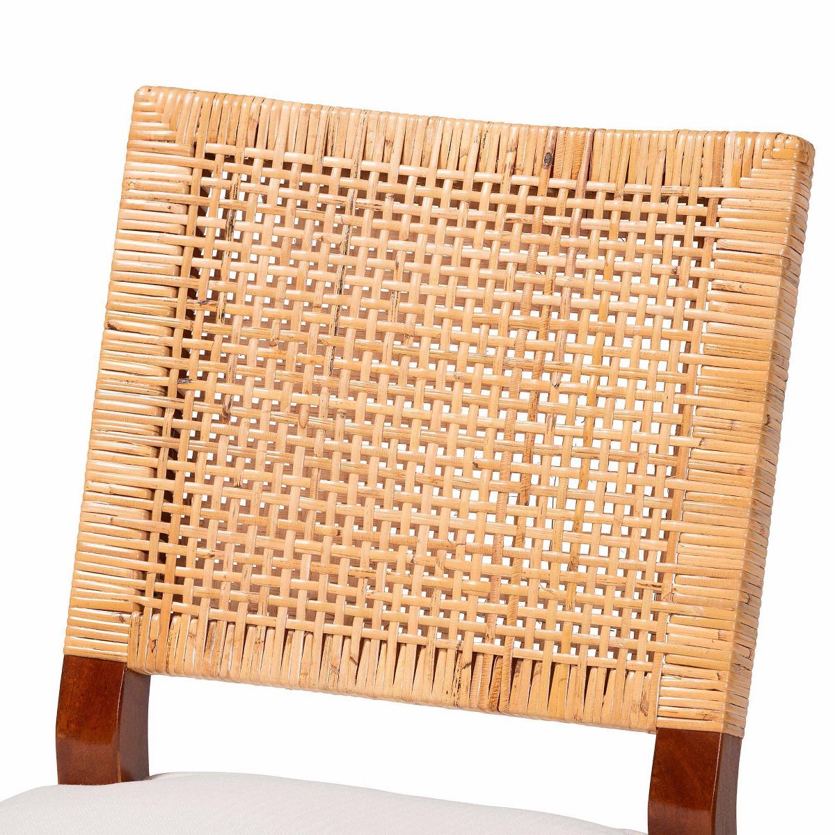 bali & pari Lesia Natural Rattan Dining Chair with Cushion Light Honey/Walnut Brown - thumbnail 8