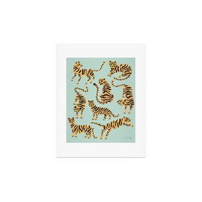 Cat Coquillette Tiger Collection Mint Orange 11" x 14" Art Print - Society6