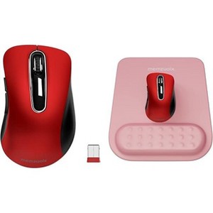 XGaming 2.4G Wireless Mouse, Ergonomic Mouse Pad with Wrist Support(Red Mouse + Pad) - 1 of 3