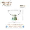 Segunda Vida Viajar Hand-Blown Margarita Glasses, Recycled Cocktail Glass, Artisan Made with Vibrant Confetti Design, Wide Stem, 10 oz, Set of 2 - 3 of 4