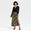 Latino Heritage Month Women's Long Sleeve V-Neck Knit Wrap Top - Black Floral - 3 of 4