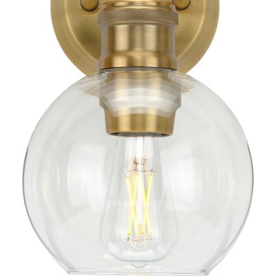 Hansford 3-Light Vintage Brass and Glass Bath Vanity