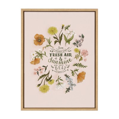 Kate and Laurel Sylvie Some Old Fashioned Things Framed Canvas by Valerie McKeehan of Lily and Val, 18x24, Natural