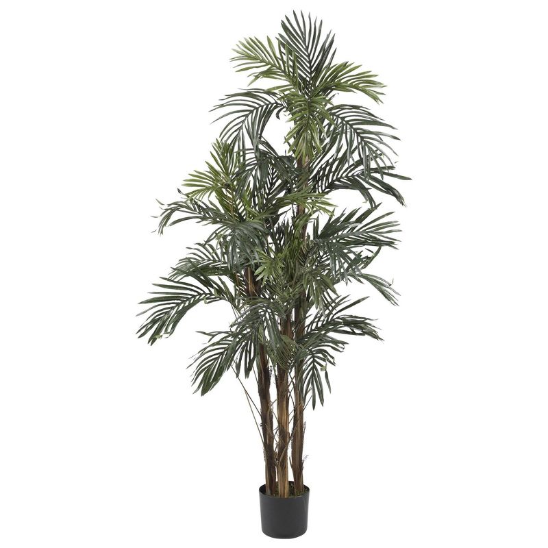 60&#34; Artificial Robellini Palm Tree in Pot Black - Nearly Natural, 1 of 6