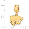 Black Bow Jewelry 14k Yellow Gold Plated Sterling Silver Kansas State Wildcats NCAA Bead Charm - 2 of 3