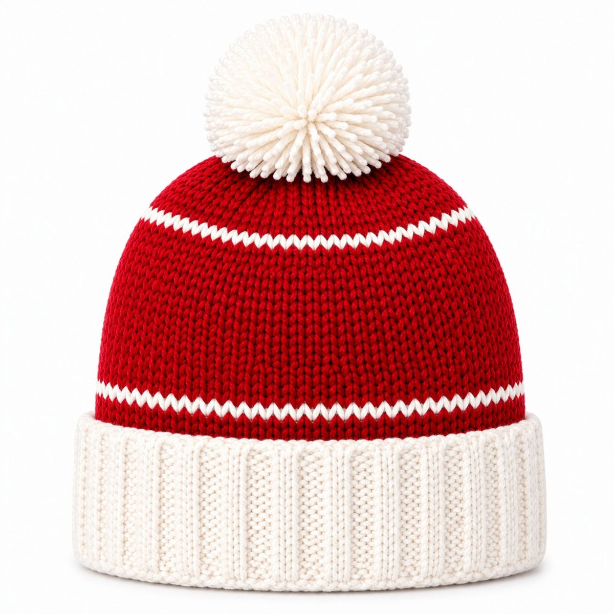 Bits & Bows Officially Licensed Arkansas Razorbacks Bobble Hat, Red/White - thumbnail 5