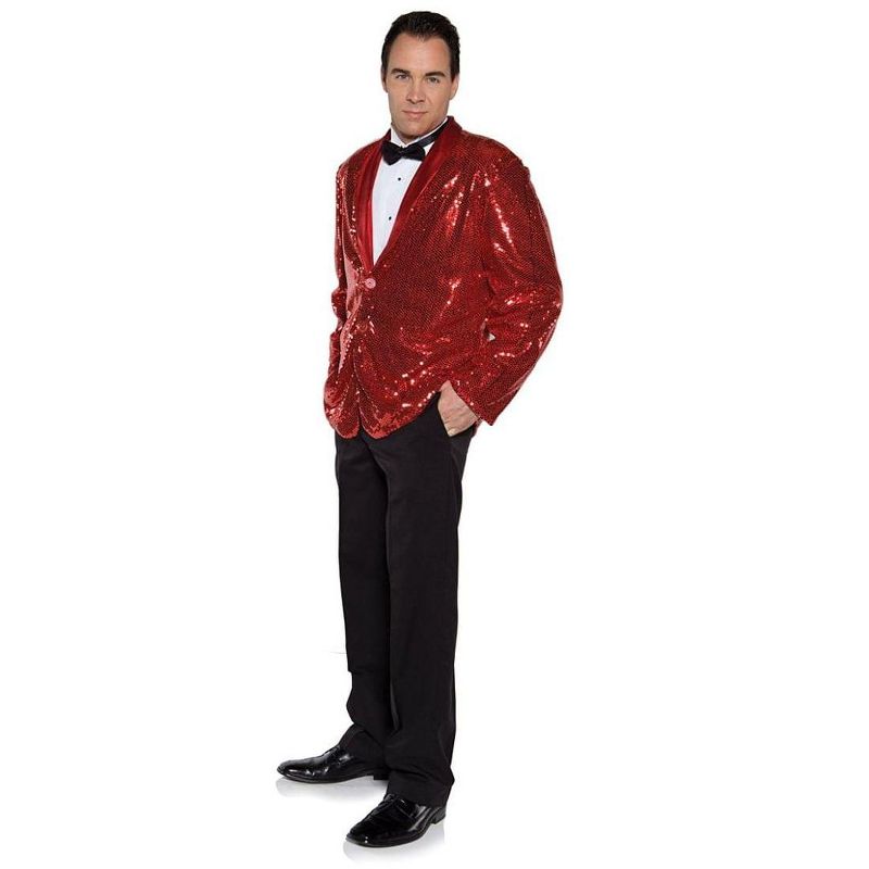 Red Shimmer Sequin Adult Costume Jacket, 1 of 2