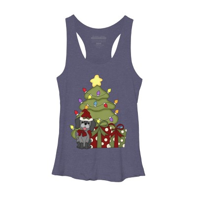 Women's Design By Humans Christmas Doggie By realdealclipart Racerback Tank Top