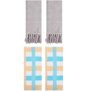 REGALWOVEN 4 Pcs Cotton Bathroom Hand Towels for Home Decoration - 1 of 4