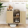 Aghana Digitals Natural Bohemian Buffet Cabinet, 31.5" Rattan-Door Sideboard with 2 Shelves for - 4 of 4