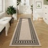 Washable Geometric Bordered Living Room Rugs, Soft Non Slip Bedroom Dining Room Carpet, Low Pile Floor Cover for Home Office - 2 of 4
