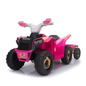 Sandinrayli 6 Volt Kids Ride On ATV Toddler Toy Car 4-Wheeler Quad Car for Kids 3-6 with Trailer - 1 of 4