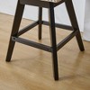 PDTEND Swivel Velvet Bar Stools with Button Tufted Decoration and Wooden Legs, Chrome Nailhead Trim Set of 2 - 4 of 4