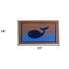 HomeRoots 18" X 30" Brown Blue And Red Coir Whale Outdoor Door Mat - 3 of 4