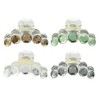 Unique Bargains Women's Hair Accessories Bling Claw Clip Jaw Grips Plastic White Green Champagne Gray 4Pcs - 4 of 4
