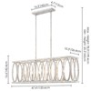 Rennnsan Elveny 47" W 6 - Light Rectangle Candle Distressed Metal Industrial Dimmable Chandelier in White - 3 of 4