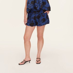 Women's Classic Rose High-Rise Linen Flared  Shorts -  kate spade new york x Target Navy/Black - 1 of 4