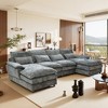 110'' Chenille U-Shaped Sectional Sofa with Double Chaise Lounge, Memory Foam and Waist Pillows, Upholstered Cloud Couch for Living Room or Office - 2 of 4