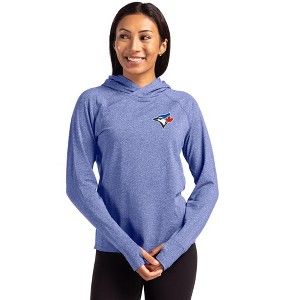 Toronto Blue Jays Cutter & Buck Adapt Knit Recycled Womens Heathered Hooded Pullover - 1 of 1