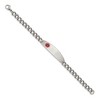 Black Bow Jewelry Men's Stainless Steel Red Enamel Medical I.D. 8.5 Inch Bracelet - 2 of 4