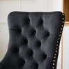 Ridstar Modern Velvet Upholstered Adjustable Swivel Home Office Chair with Gold Metal Base-Black - 4 of 4
