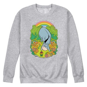 Men's - Winnie the Pooh - Eeyore Rainbow Flowers Graphic Fleece Sweatshirt - 1 of 4